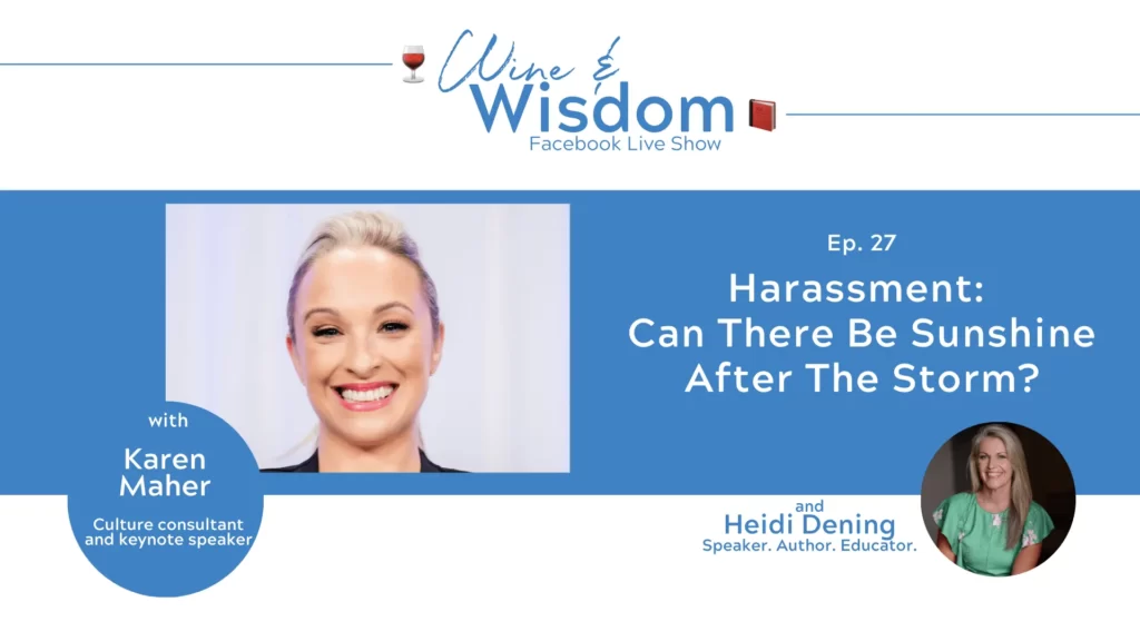 I was very privileged to be invited onto ‘Wine & Wisdom’ FB Live Group with the remarkable Heidi Dening – Resilience Keynote Speaker (CVP).